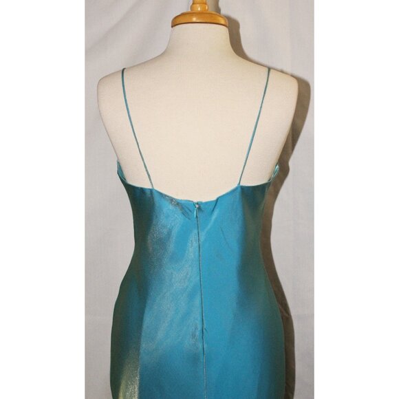 NWOT Poly USA #2504 Vintage Taffeta Evening Dress-Size 2X-TURQUOISE-NEW - Picture 5 of 5